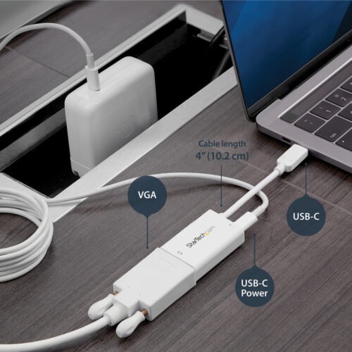 StarTech.com USB C to VGA Adapter with Power Delivery - 1080p USB Type-C to VGA Monitor Video Converter w/ Charging - 60W PD Pa - Image 5