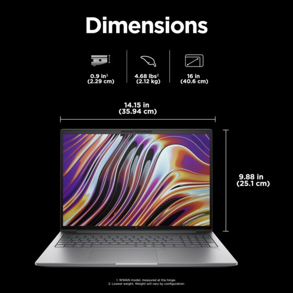 HP ZBook Power G11 A AMD Ryzen™ 7 8845HS Mobile workstation 40.6 cm (16") WQXGA 32 GB DDR5-SDRAM 1 TB SSD NVIDIA RTX 2000 - Image 5