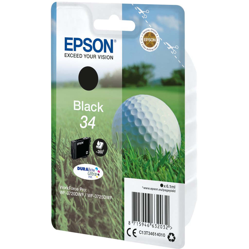 Epson Golf ball Singlepack Black 34 DURABrite Ultra Ink - Image 2