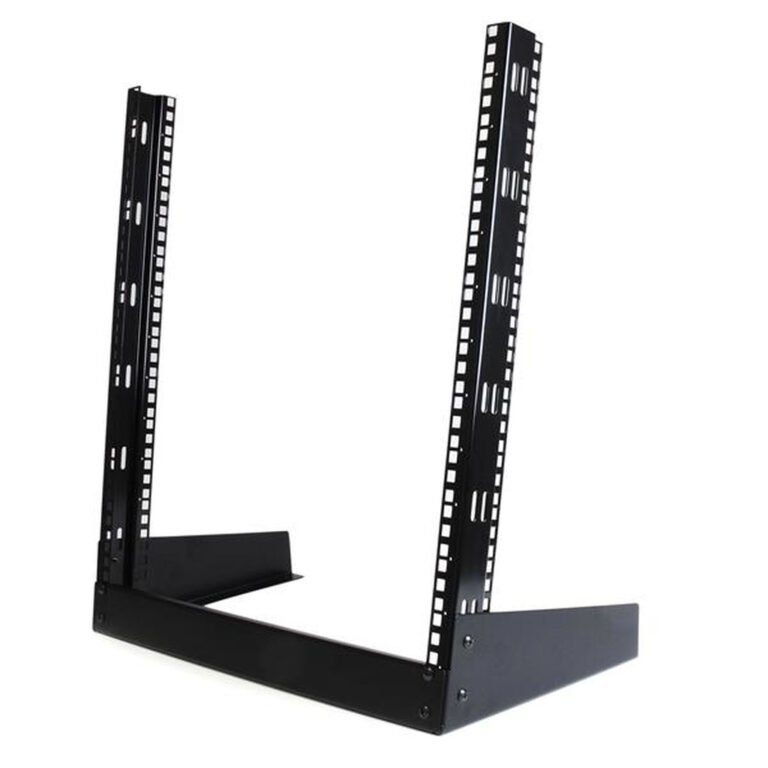 StarTech.com 2-Post 12U Desktop Server Rack, Small Open Frame 19in Computer Rack, Compact Network Rack for AV / Studio / Data /
