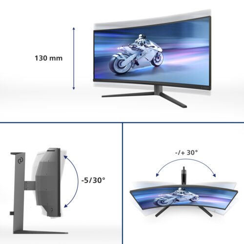 Philips Evnia 34M2C6500/00 computer monitor 86.4 cm (34") 3440 x 1440 pixels Wide Quad HD QD-OLED Grey - Image 15