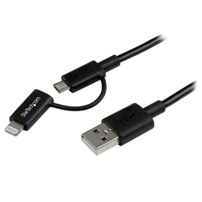 StarTech.com 1 m (3 ft.) 2 in 1 Charging Cable - USB to Lightning or Micro-USB for iPhone / iPad / iPod / Android - Apple MFi C