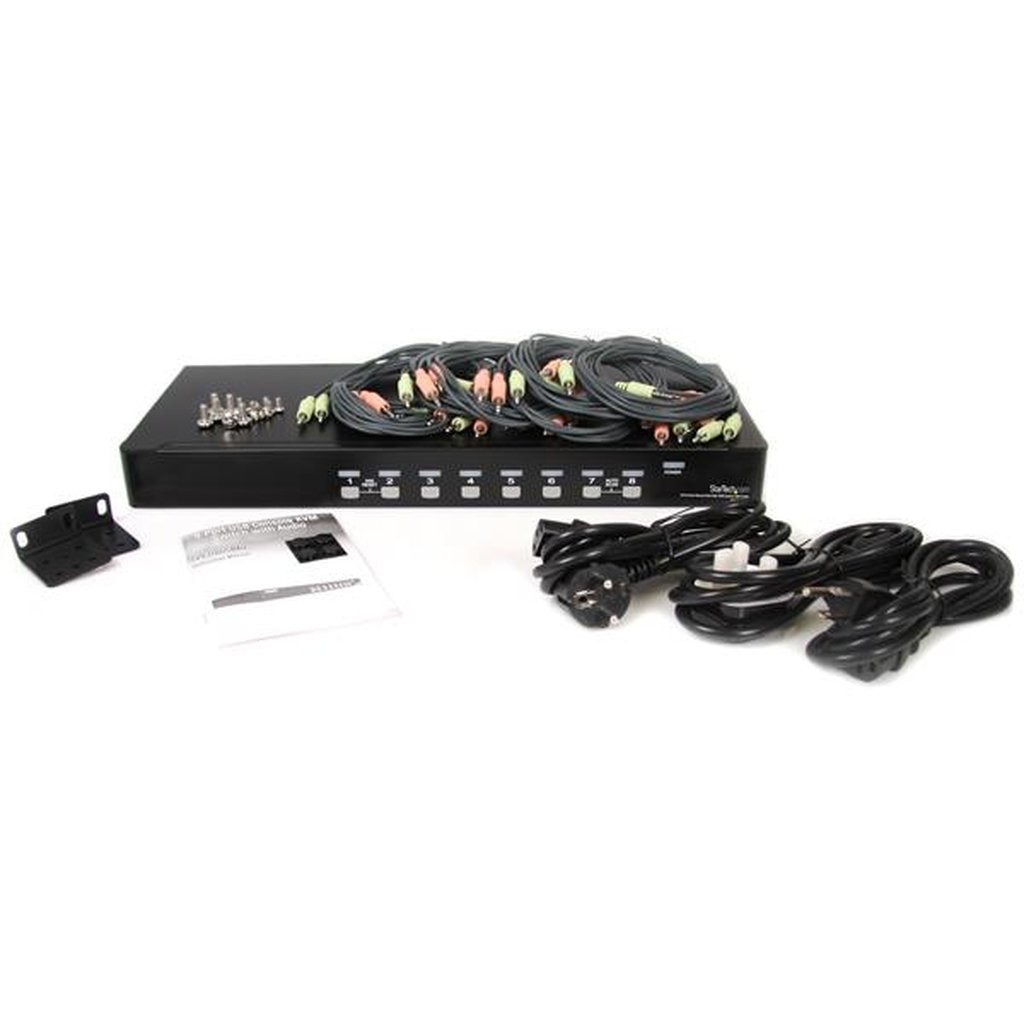 StarTech.com 8 Port Rackmount USB VGA KVM Switch w/ Audio (Audio Cables Included) - Image 4