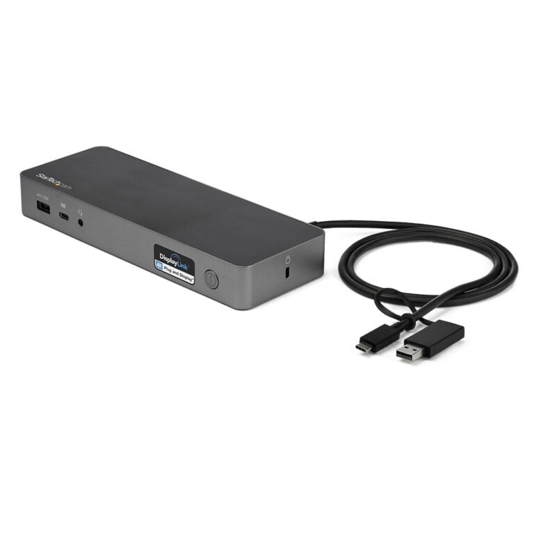 StarTech.com Universal Laptop Docking Station, Hybrid USB-C & USB-A Dock, Dual 4K DP & HDMI, 60W PD, Mac / Windows / Chrome OS,