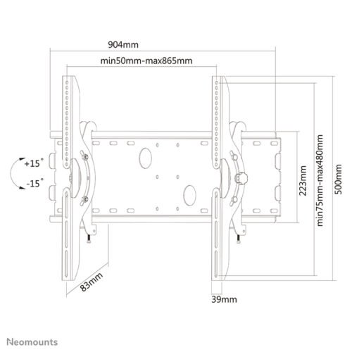 Neomounts PLASMA-W200 TV mount wall 37-85" - tiltable - Image 2