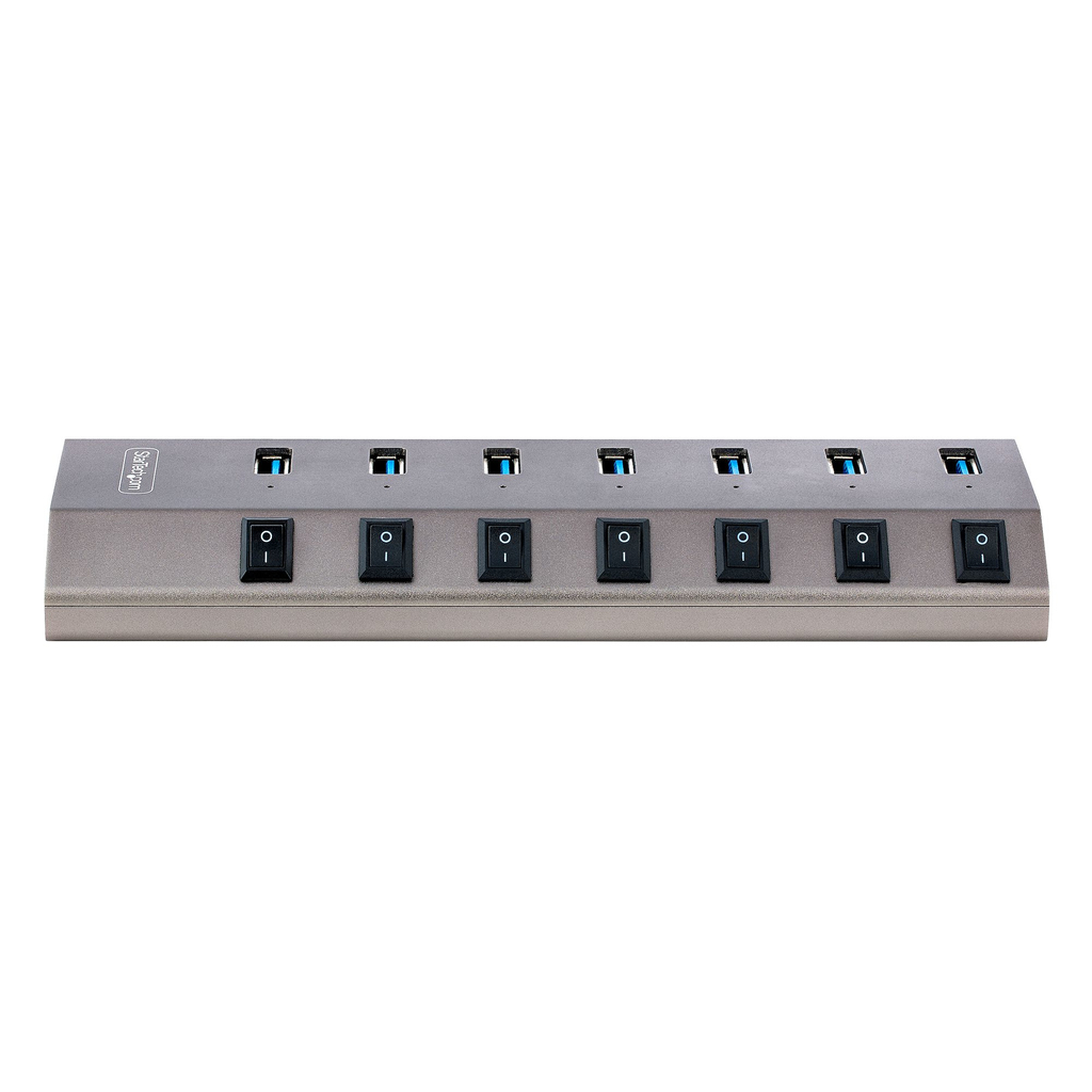 StarTech.com 7-Port Self-Powered USB-C Hub with Individual On/Off Switches, USB 3.0 5Gbps Expansion Hub w/Power Supply, Desktop - Image 3