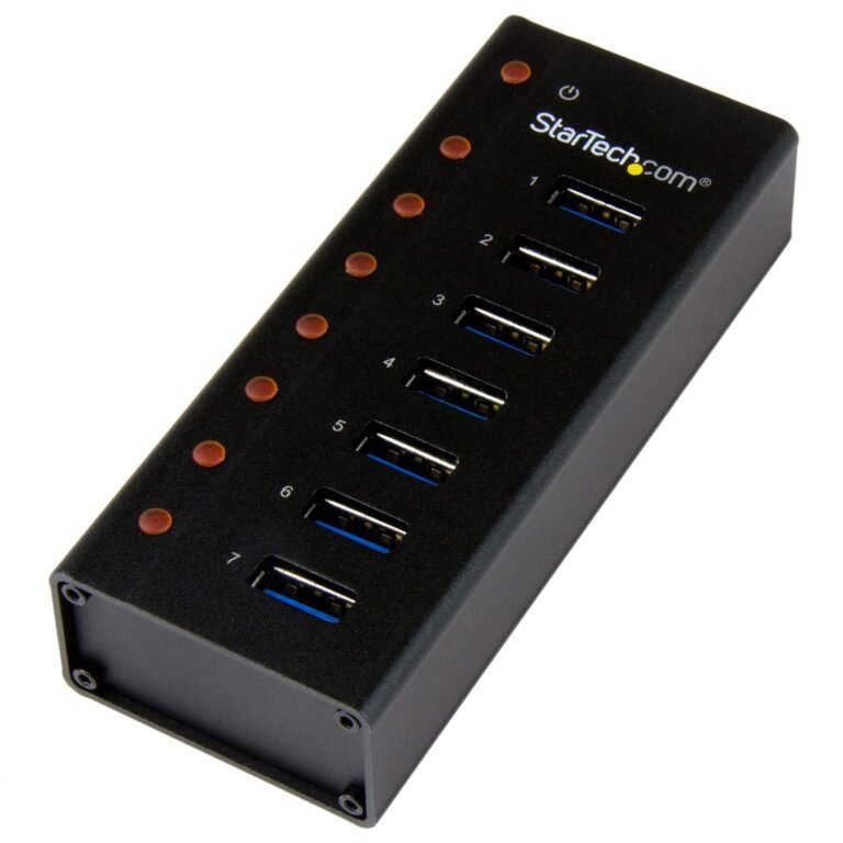 StarTech.com 7-Port USB 3.0 Hub - Desktop or Wall-Mountable Metal Enclosure~7-Port USB 3.0 Hub (5Gbps) - Desktop or Wall-Mounta