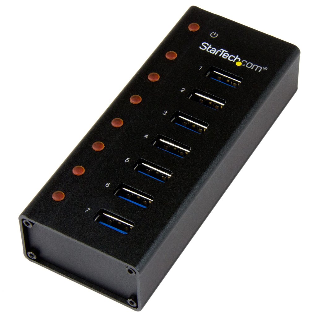 StarTech.com 7-Port USB 3.0 Hub - Desktop or Wall-Mountable Metal Enclosure~7-Port USB 3.0 Hub (5Gbps) - Desktop or Wall-Mounta