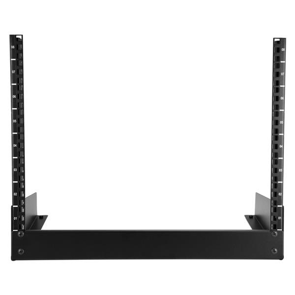 StarTech.com 2-Post 8U Desktop Server Rack, Small Open Frame 19in Computer Rack, Compact Network Rack for AV / Studio / Data / - Image 2