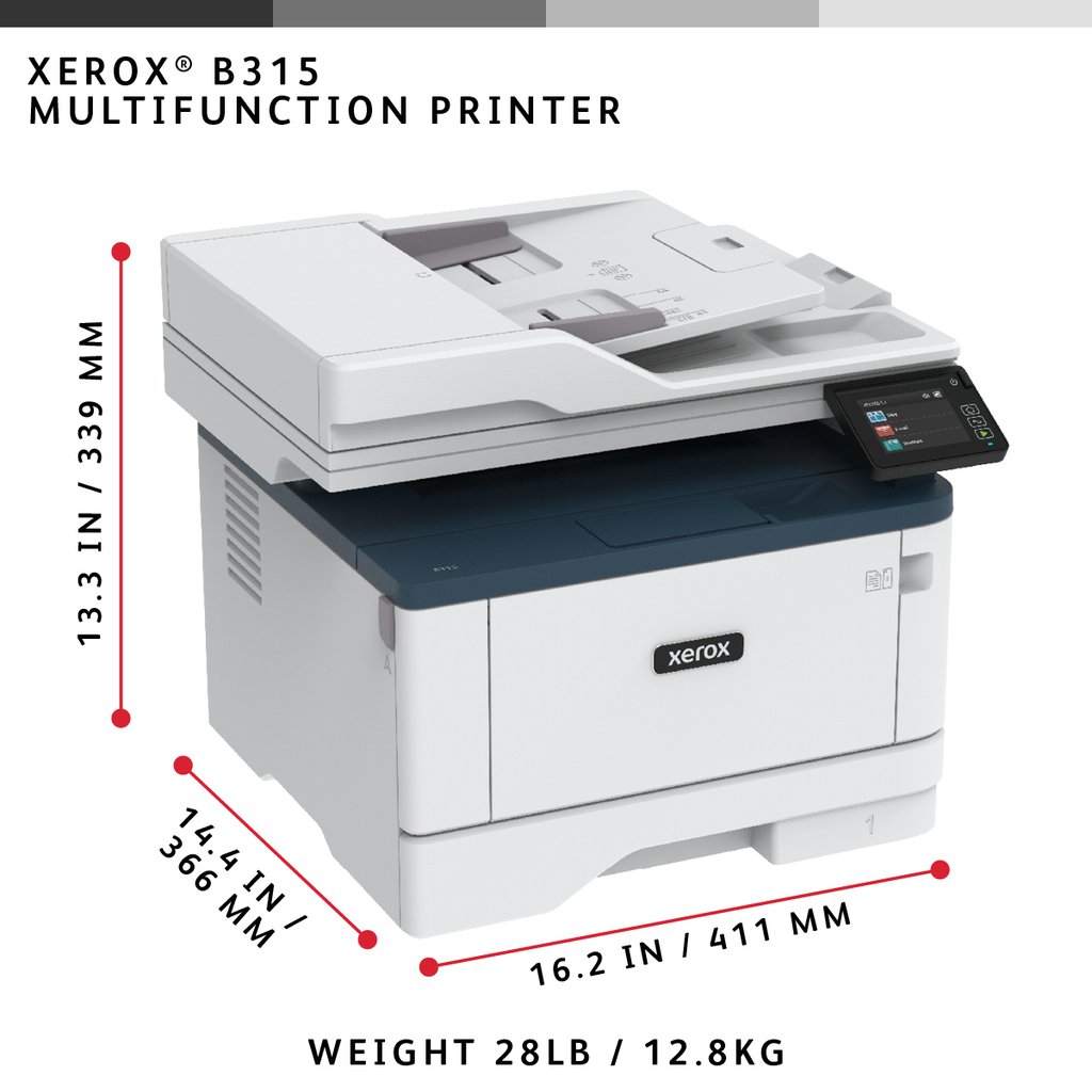 Xerox B315 A4 40ppm Wireless Duplex Copy/Print/Scan/Fax PS3 PCL5e/6 2 Trays 350 Sheets UK - Image 17