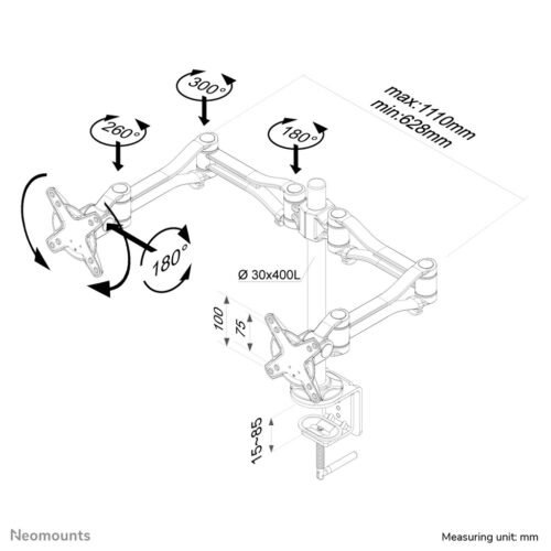 Neomounts FPMA-D1030D Monitor arm 10-24" - Image 2