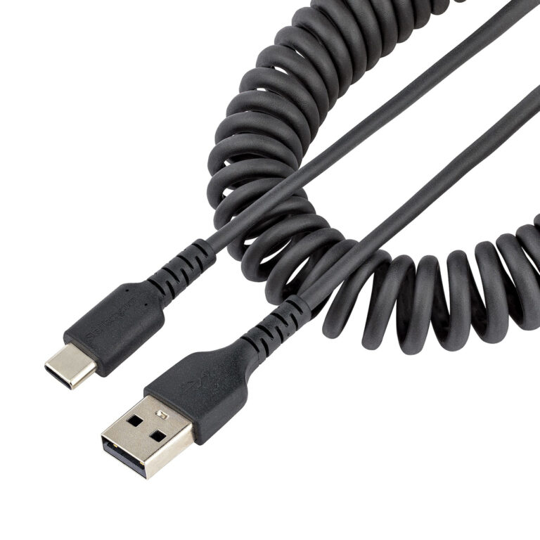 StarTech.com 20in (50cm) USB A to C Charging Cable, Coiled Heavy Duty Fast Charge & Sync, High Quality USB 2.0 A to USB Type-C