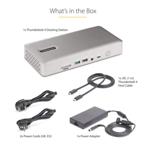 StarTech.com Thunderbolt 4 Multi-Display Docking Station, Quad/Triple/Dual Monitor Dock - 2x HDMI/2x DisplayPort, 7x USB Hub, 2 - Image 3