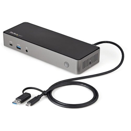 StarTech.com USB-C & USB-A Dock - Hybrid Universal Triple Monitor Laptop Docking Station DisplayPort & HDMI 4K 60Hz - 85W Power - Image 10