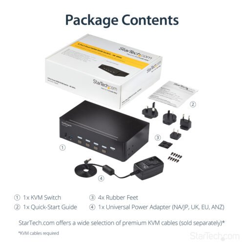 StarTech.com 4 Port HDMI KVM Switch - 4K 30Hz - Dual Display - Image 6