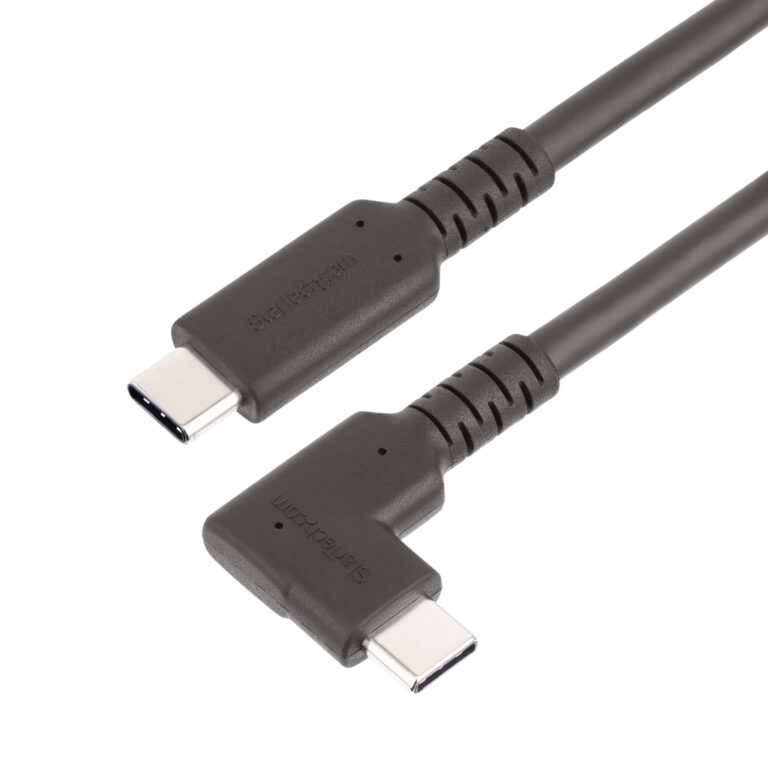 StarTech.com 3ft (1m) Rugged Right Angle USB-C Cable, USB 3.2 Gen 2 (10 Gbps), Full-Featured USB C to C Data transfer Cable, 4K