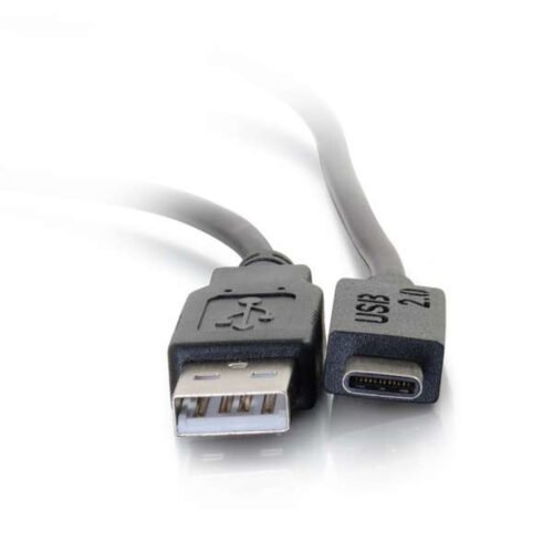 C2G 1m USB 2.0 USB Type C to USB A Cable M/M – USB C Cable Black - Image 2
