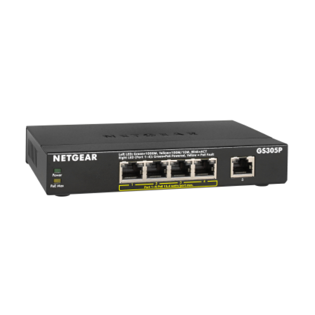 NETGEAR GS305Pv2 Unmanaged Gigabit Ethernet (10/100/1000) Power over Ethernet (PoE) Black - Image 3