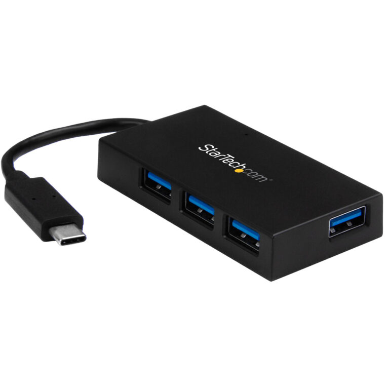 StarTech.com 4 Port USB C Hub - USB Type-C Hub w/ 4x USB-A Ports (USB 3.0/3.1 Gen 1 SuperSpeed 5Gbps) - USB Bus or Self Power -