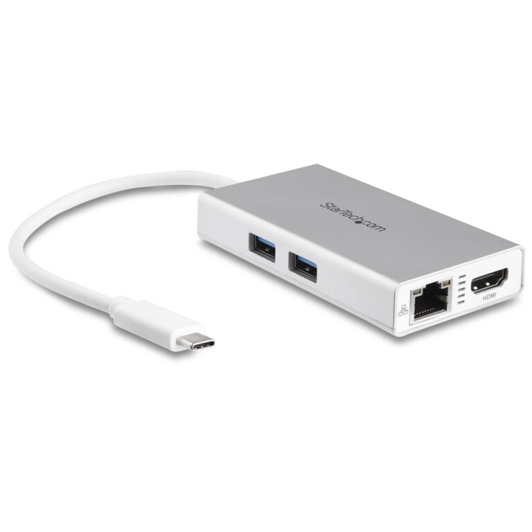 StarTech.com USB-C Multiport Adapter - USB-C Travel Docking Station w/ 4K HDMI - 60W Power Delivery Pass-Through, GbE, 2pt USB-