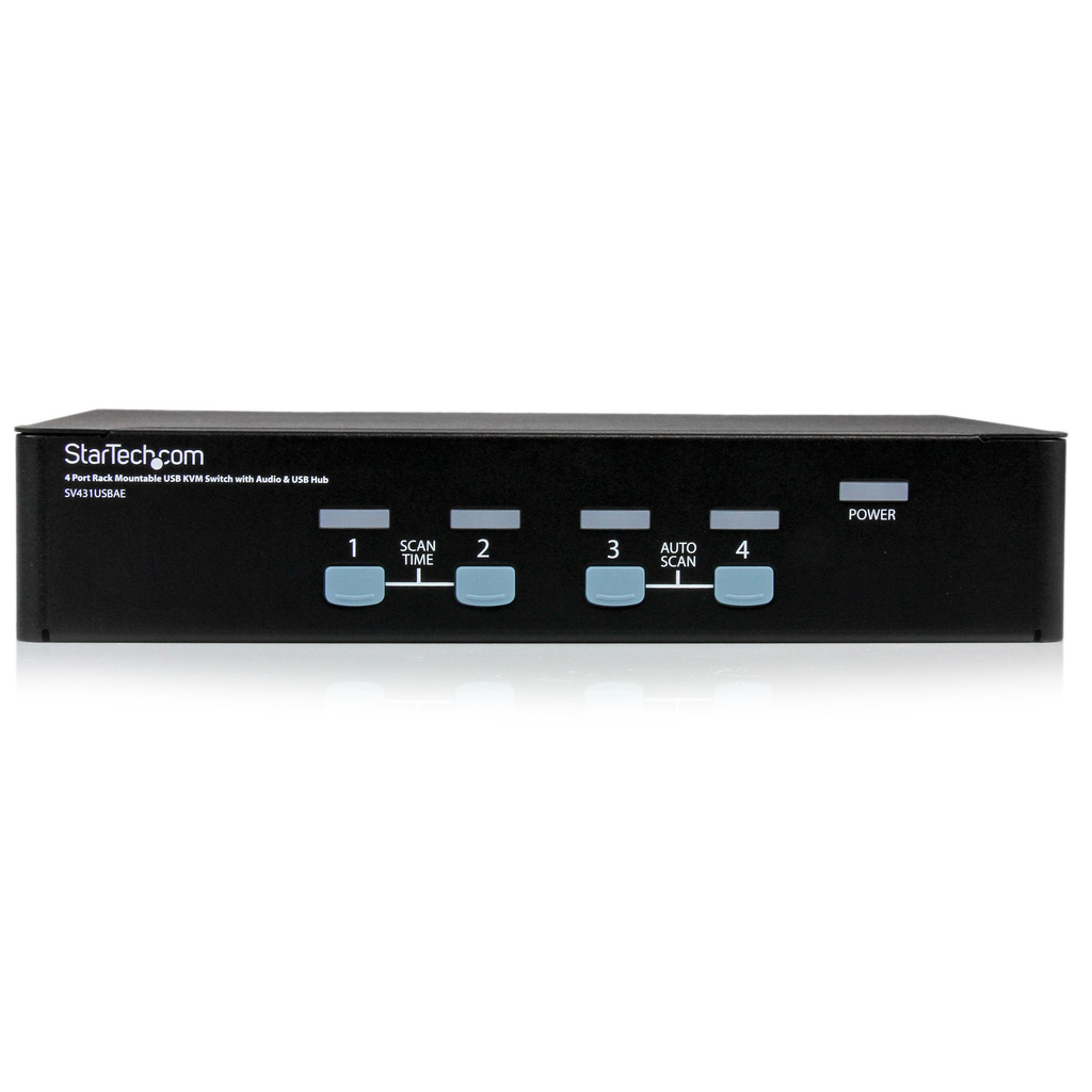 StarTech.com 4 Port Rack Mountable USB KVM Switch with Audio & USB Hub - Image 2