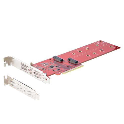 StarTech.com Dual M.2 PCIe SSD Adapter Card, PCIe x8 / x16 to Dual NVMe or AHCI M.2 SSDs, PCI Express 4.0, 7.8GBps/Drive, Bifur - Image 2