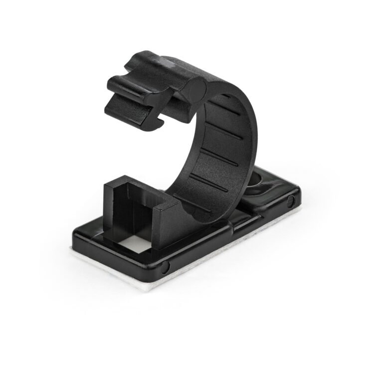 StarTech.com 100 Adhesive Cable Management Clips Black - Network/Ethernet/Office Desk/Computer Cord Organizer - Sticky Cable/Wi