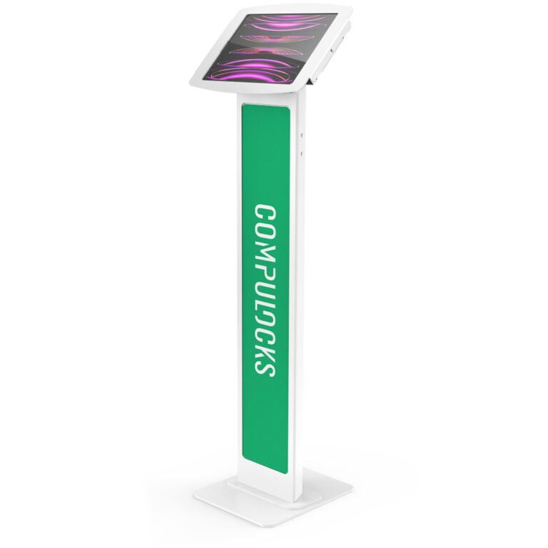 Compulocks iPad Pro 12.9" (3-6th Gen) Space Enclosure Brandable Floor Stand White