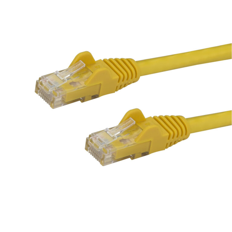 StarTech.com 75ft CAT6 Ethernet Cable - Yellow CAT 6 Gigabit Ethernet Wire -650MHz 100W PoE RJ45 UTP Network/Patch Cord Snagles