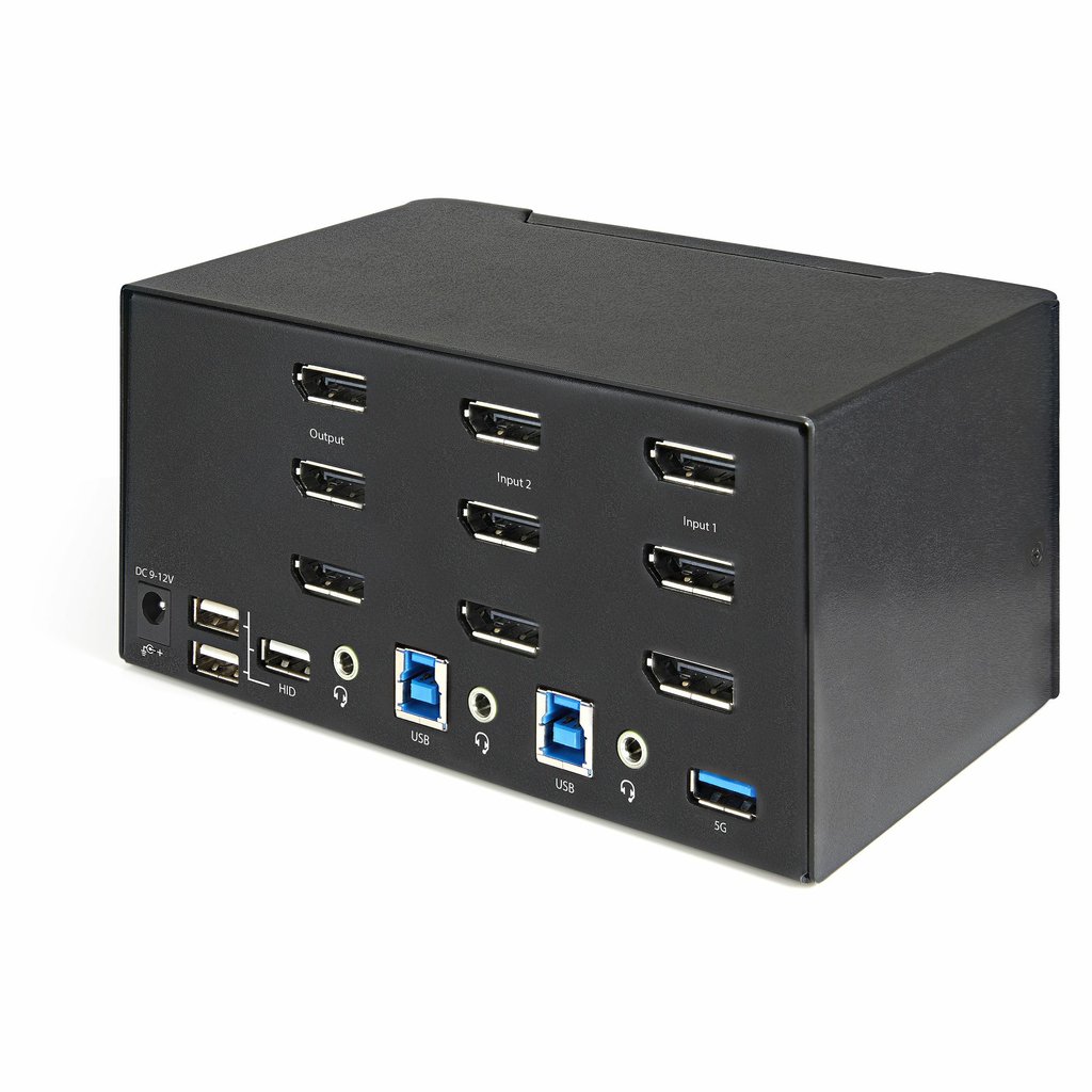 StarTech.com 2 Port Triple Monitor DisplayPort KVM Switch - 4K 60Hz UHD HDR - Desktop DP 1.2 KVM with 2 Port USB 3.0 Hub (5Gbps - Image 3
