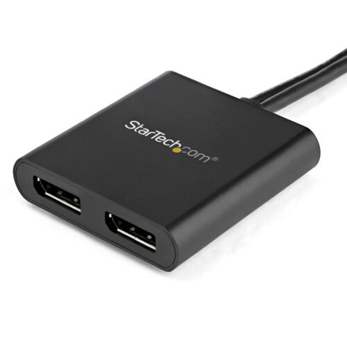 StarTech.com 2-Port Multi Monitor Adapter - DisplayPort 1.2 MST Hub - Dual 4K 30Hz or 1080p - USB Bus Powered - Video Splitter - Image 2