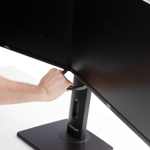 StarTech.com Crossbar Dual Monitor Desk Stand For Double 27-inch Screens, VESA Mount 75x75/100x100, Toolless Height Adjustment, - Image 12