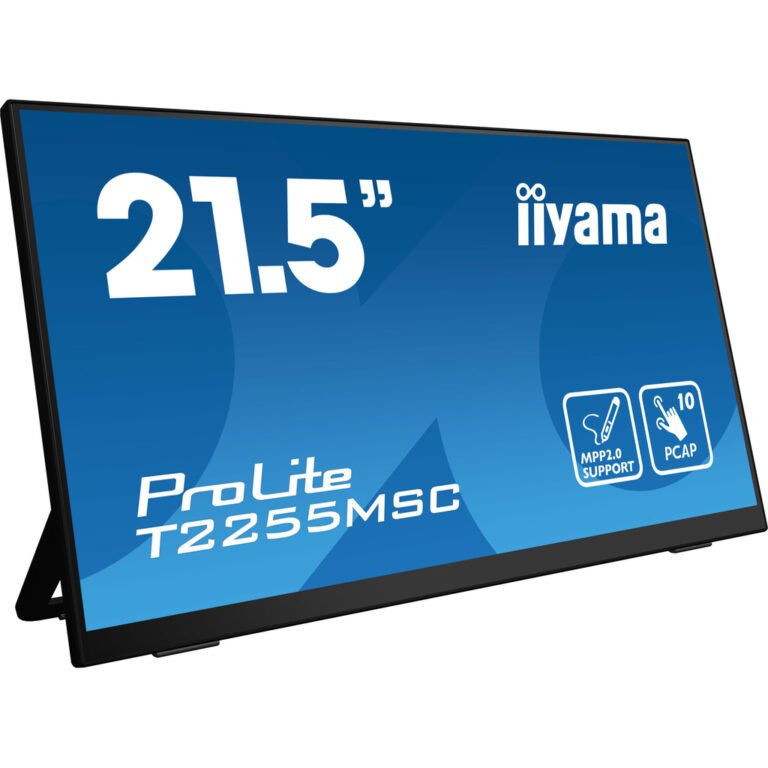 iiyama ProLite 21.5” Optical Bonded PCAP 10pt touchscreen monitor with IPS panel technology, edge-to-edge glass, anti-fingerp
