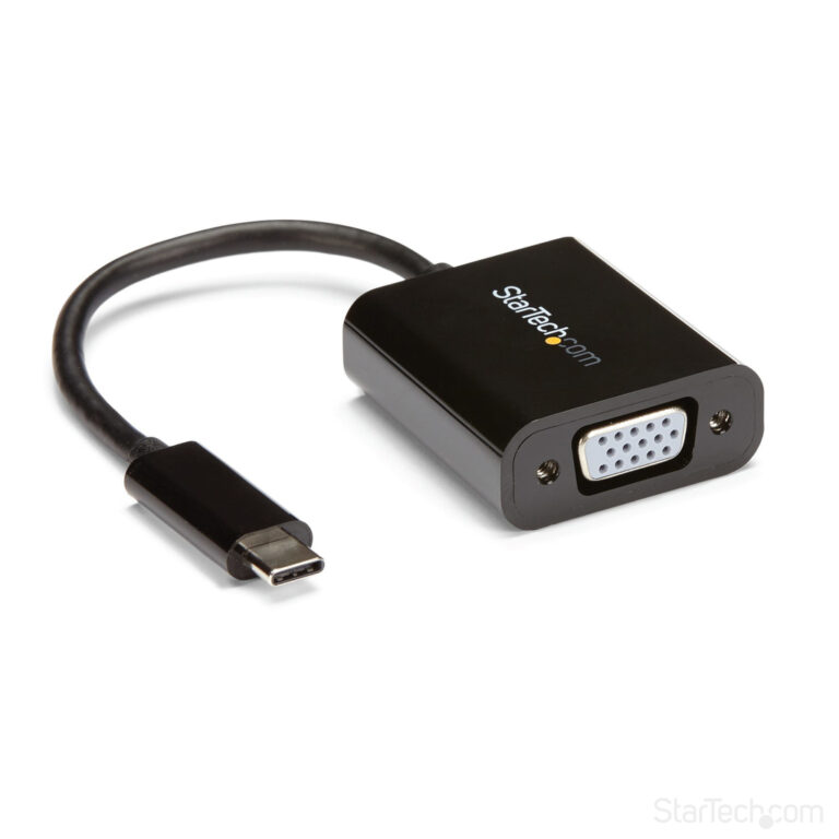 StarTech.com USB-C to VGA Adapter - Black - 1080p - Video Converter For Your MacBook Pro - USB C to VGA Display Dongle - Upgrad
