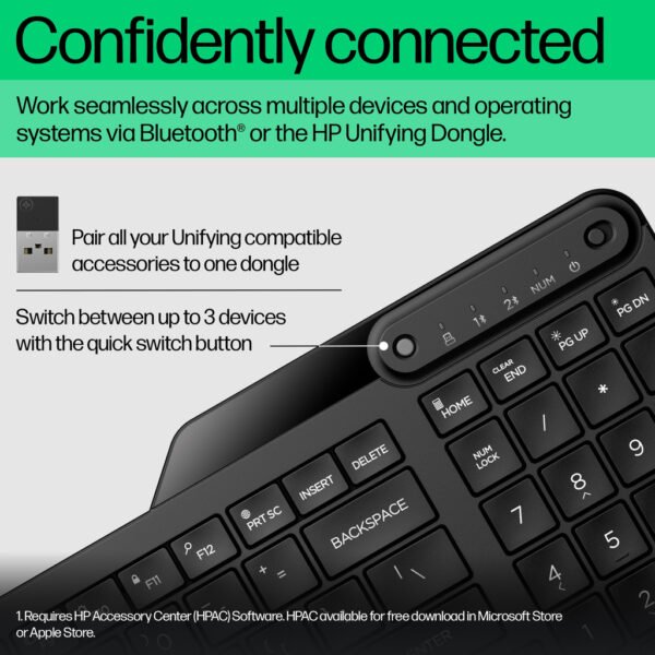HP 475 Dual-Mode Wireless Keyboard - Image 6