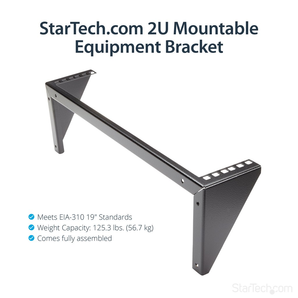 StarTech.com 2U 19in Steel Vertical Wall Mount Equipment Rack Bracket - Image 4