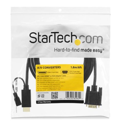 StarTech.com 10 ft HDMI to VGA Active Converter Cable - HDMI to VGA Adapter - 1920x1200 or 1080p - Image 4