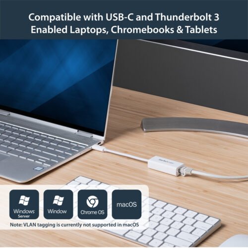 StarTech.com USB-C to Gigabit Network Adapter - White - Image 5