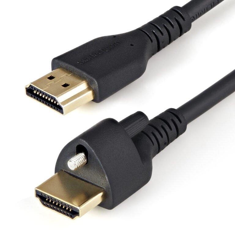 StarTech.com 6ft (2m) HDMI Cable with Locking Screw - 4K 60Hz HDR - High Speed HDMI 2.0 Monitor Cable with Locking Screw Connec
