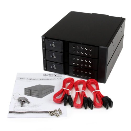 StarTech.com 3 Bay Aluminum Trayless Hot Swap Mobile Rack Backplane for 3.5in SAS II/SATA III - 6 Gbps HDD - Image 3
