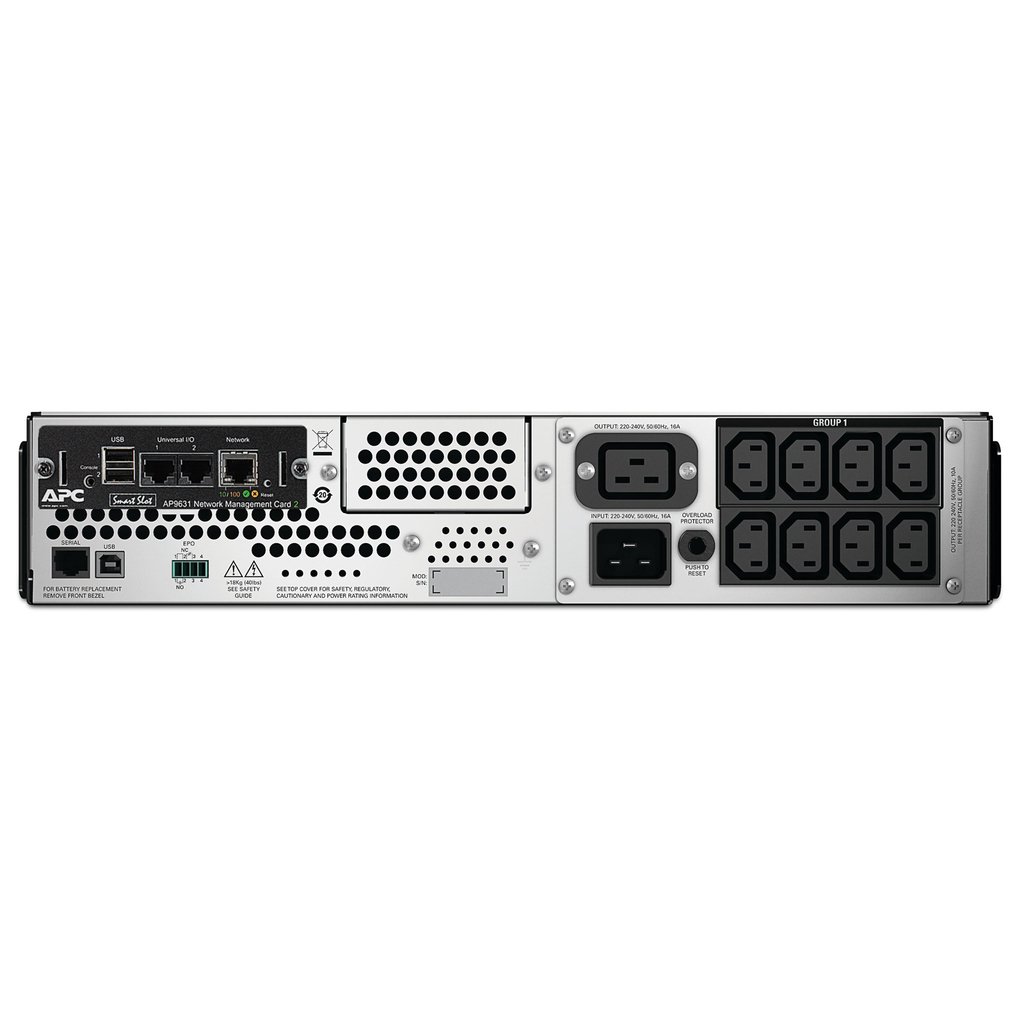 APC Smart-UPS, Line Interactive, 2200VA, Rackmount 2U, 230V, 8x IEC C13+2x IEC C19 outlets, Network Card, AVR, LCD - Image 2