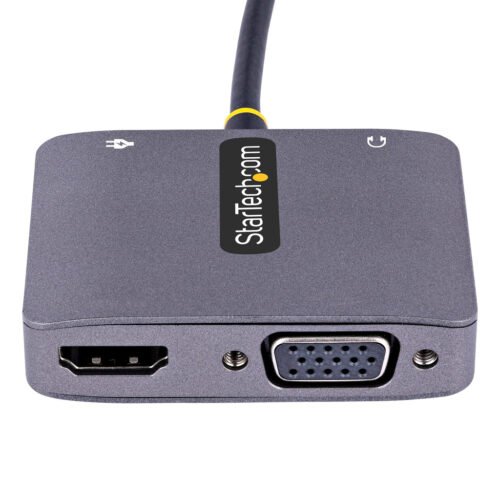 StarTech.com USB C Video Adapter, USB C to HDMI VGA Multiport Adapter, 3.5mm Audio, 4K 60Hz HDR, 100W PD Pass-Through, Thunderb - Image 9