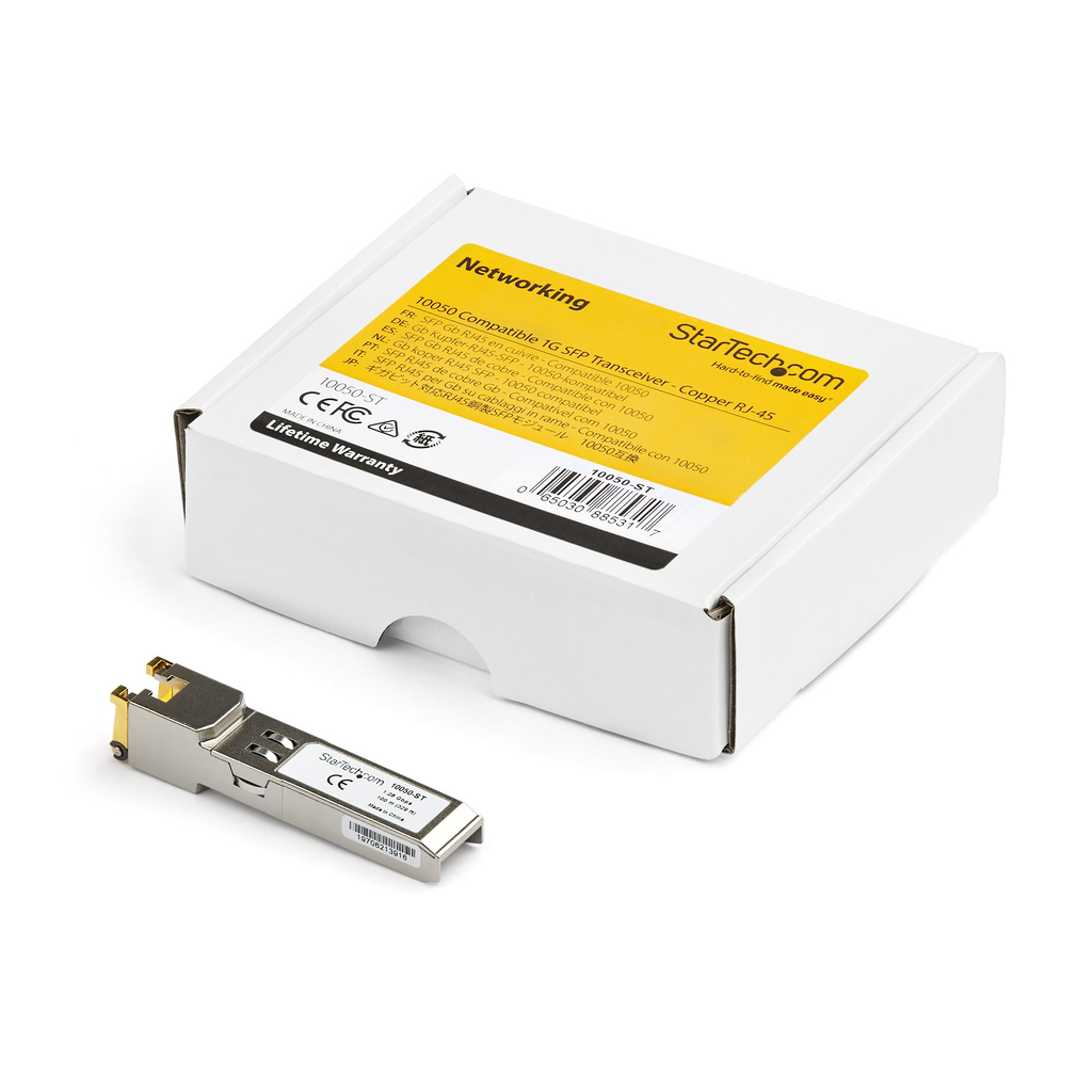 StarTech.com Extreme Networks 10050 Compatible SFP Module - 1000BASE-T - SFP to RJ45 Cat6/Cat5e - 1GE Gigabit Ethernet SFP - RJ - Image 3