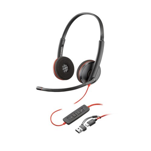POLY Blackwire 3220 Stereo USB-C Headset +USB-C/A Adapter (Bulk) - Image 2