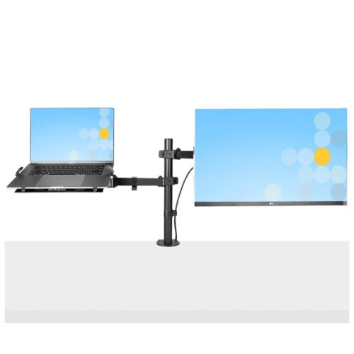 StarTech.com Monitor Arm with VESA Laptop Tray, For a Laptop (4.5kg/9.9lb) and a Single Display up to 32" (8kg/17.6lb), Black, - Image 10