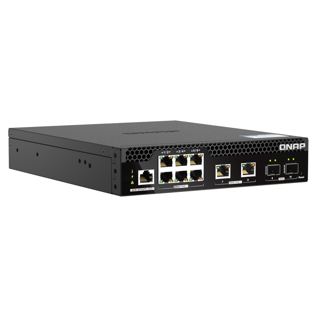 QNAP QSW-M2106PR-2S2T network switch Managed L2 10G Ethernet (100/1000/10000) Power over Ethernet (PoE) 1U Black - Image 5
