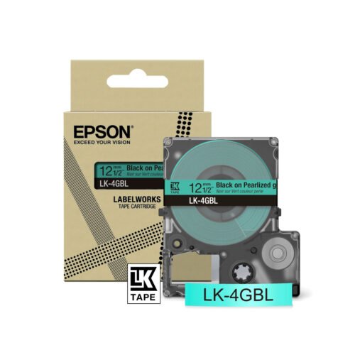 Epson LK-4GBL label-making tape Black on green - Image 2