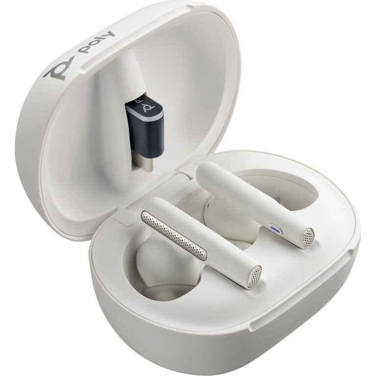 POLY Voyager Free 60/60+ Microsoft Teams Certified White Earbuds (2 Pieces)
