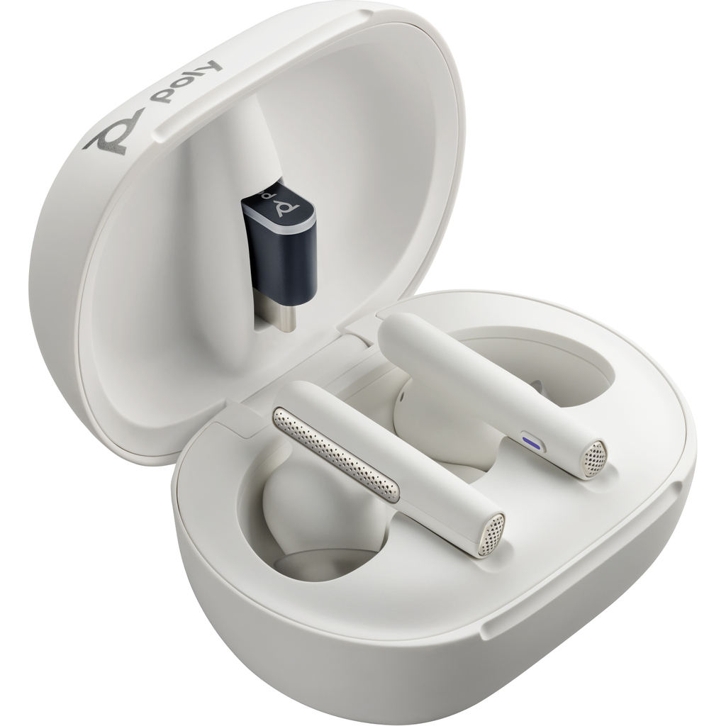 POLY Voyager Free 60/60+ Microsoft Teams Certified White Earbuds (2 Pieces)