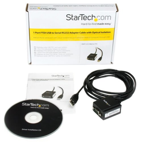 StarTech.com 8.3ft (2.5m) 1-Port FTDI USB to Serial RS232 Adapter Cable with Optical Isolation, USB to RS232 Adapter - TAA - Image 4